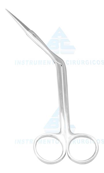 TESOURA HEYMANN ANGULADA 18CM C/SERRILHA